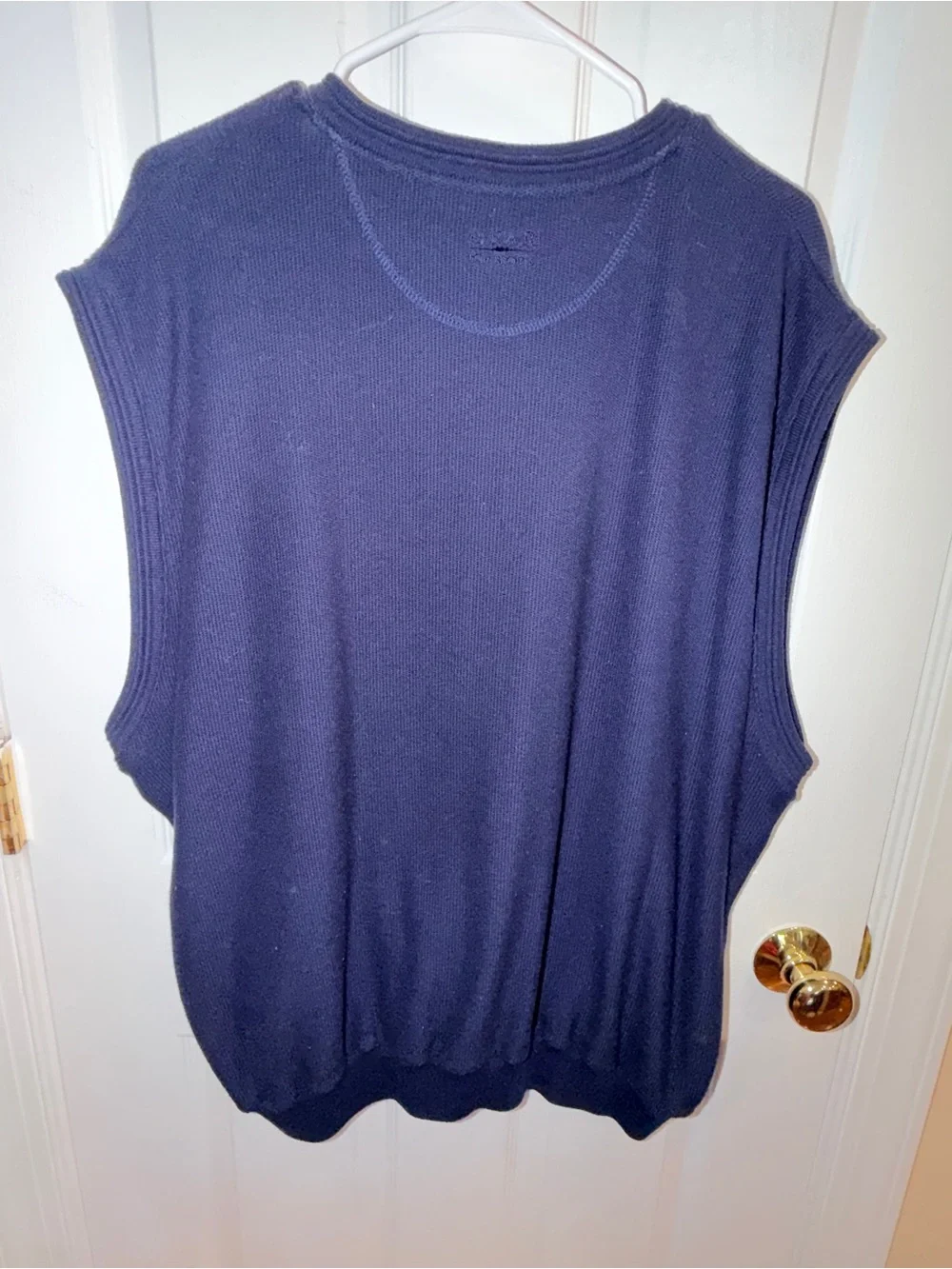 ECU Navy V-Neck Sweater Vest with Embroidery Size XL